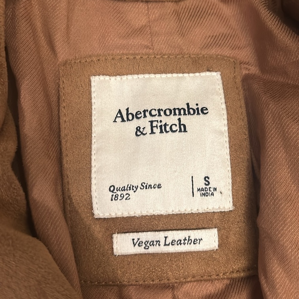 Abercrombie & Fitch Vegan Leather Suede Jacket Women’s Size Small - Picture 3 of 16